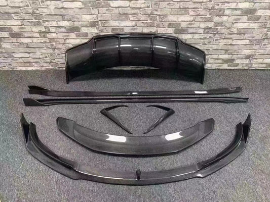 Hoogwaardige koolstofvezel model 3 koolstofvezel body kit voor model 3 voorkant schep achterste diffuser spoiler zijkant rok