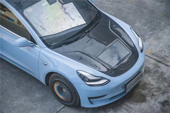 146cm Model 3 Tesla Body Kit Plastic Transparante Carbon Fiber Hood