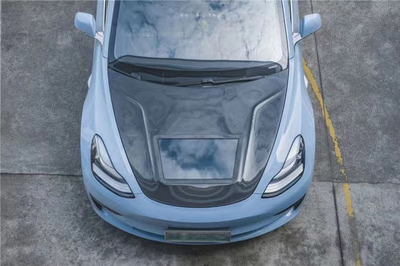146cm Model 3 Tesla Body Kit Plastic Transparante Carbon Fiber Hood