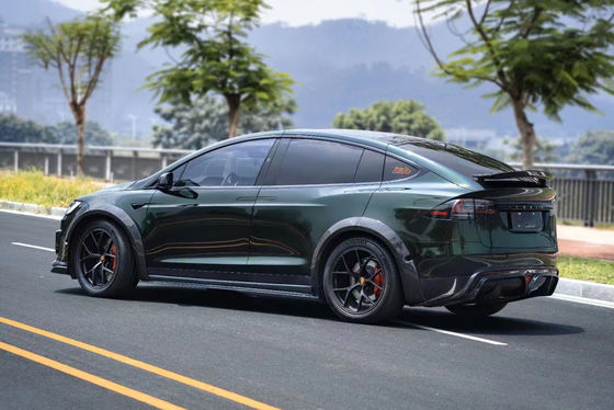 CMST Tesla Model X Body Kit Donkergroen Tesla Widebody Kit 2023 Voorlippen Diffuser