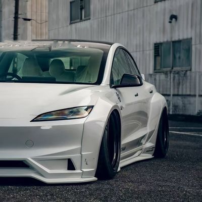 2020- Tesla Body Kit Harsvezel LB Style Tesla Model 3 Spoiler Voorlip Diffuser