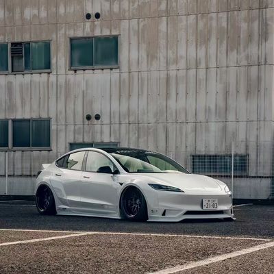 2020- Tesla Body Kit Harsvezel LB Style Tesla Model 3 Spoiler Voorlip Diffuser