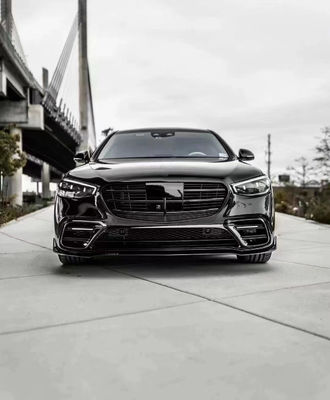 Voor Mercedes S-Klasse W223 S400 S450 Carbon Fiber Body Kit W223 Maybach Upgraded BUS Style Front Shovel Diffuser Spoiler