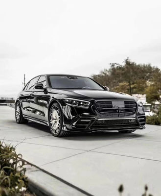Voor Mercedes S-Klasse W223 S400 S450 Carbon Fiber Body Kit W223 Maybach Upgraded BUS Style Front Shovel Diffuser Spoiler