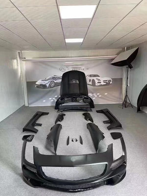 Voor Mercedes SLS R197 Carbon Fiber Body Kit SLS Upgrades Black Series Style Voor- en achterbumper spoiler hoed