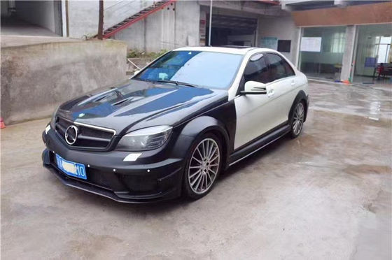 Voor Mercedes W204 C63 Body Kit W204 Upgraded Black Series Style Front en achter Bumper Hood Widebody Kit