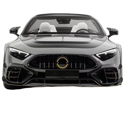 voor Mercedes SL63 Carbon Fiber Body Kit SL63 Upgraded MSY stijl carbon fiber voorlip diffuser Spoiler widebody kit