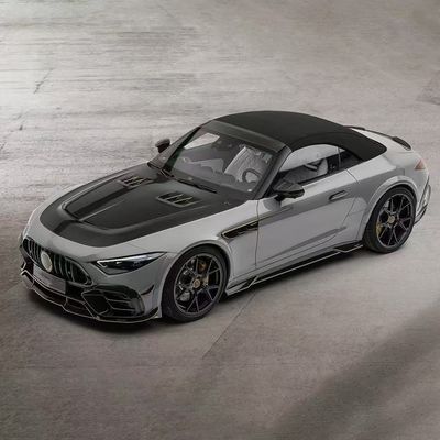 voor Mercedes SL63 Carbon Fiber Body Kit SL63 Upgraded MSY stijl carbon fiber voorlip diffuser Spoiler widebody kit